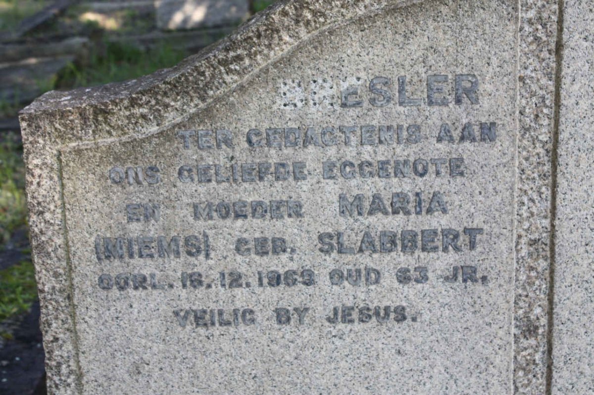 BRESLER Maria nee SLABBERT -1969