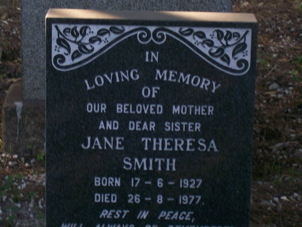SMITH Jane Theresa 1927-1977