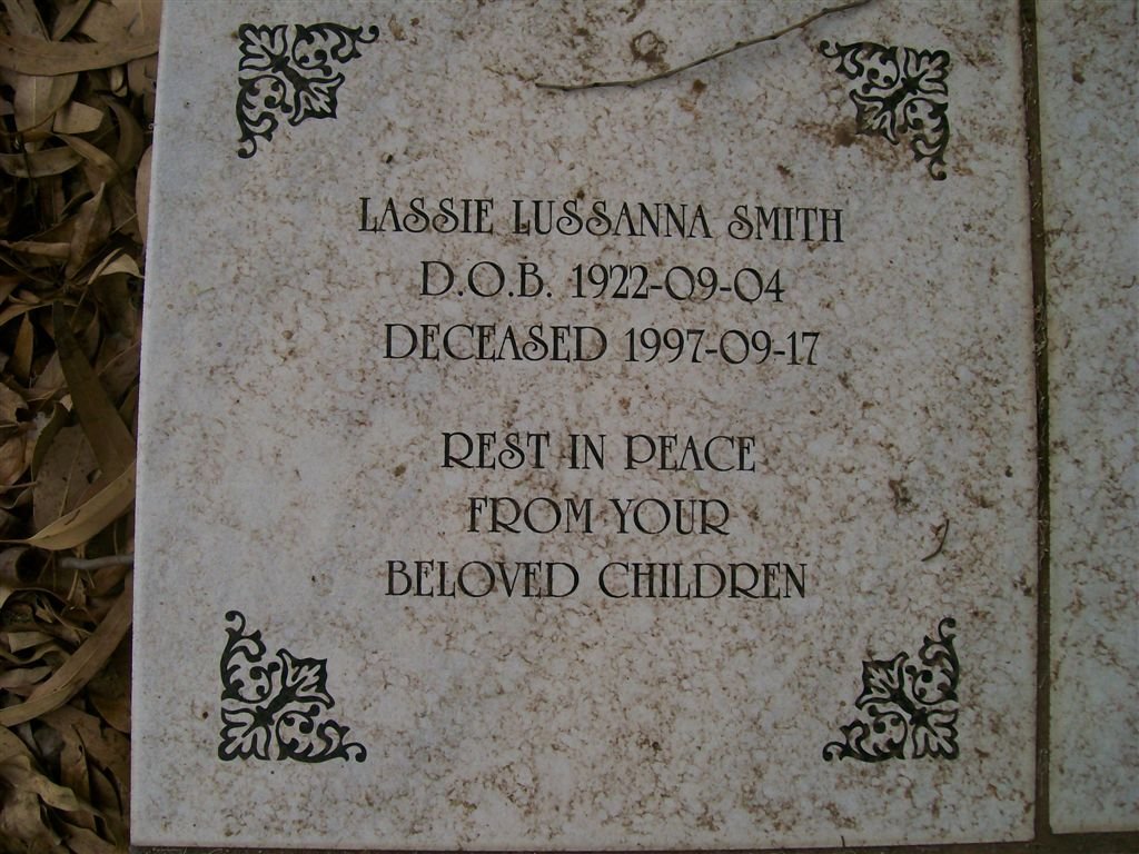 SMITH Lassie Lussanna 1922-1997