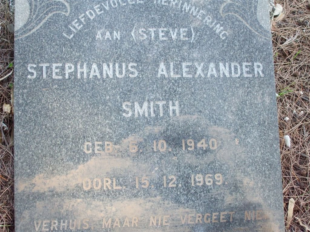 SMITH Stephanus Alexander 1940-1969