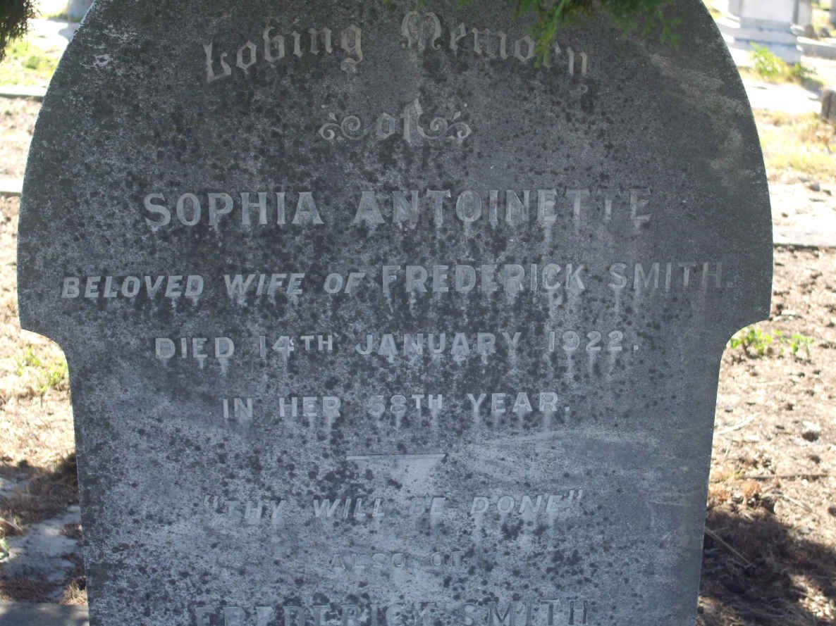 SMITH Sophia Antoinette -1922