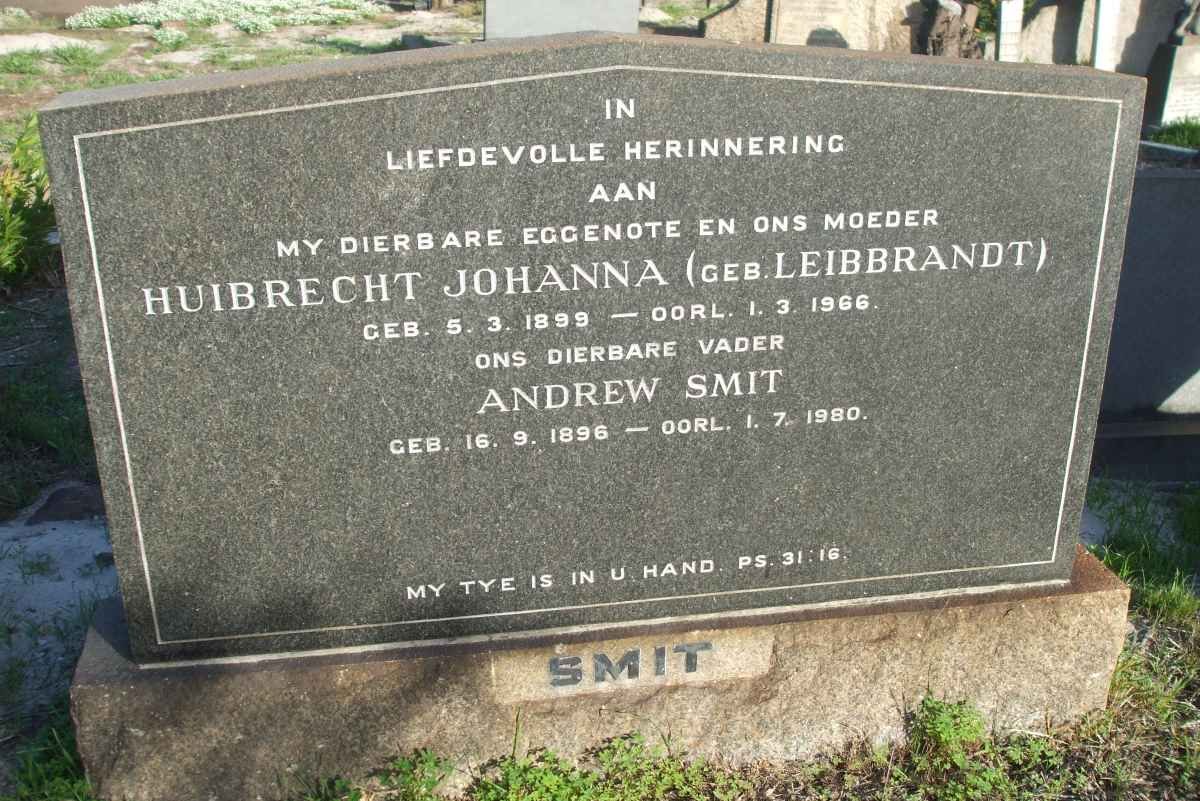 SMIT Andrew 1896-1980 &amp; Huibrecht Johanna LEIBBRANDT 1899-1966