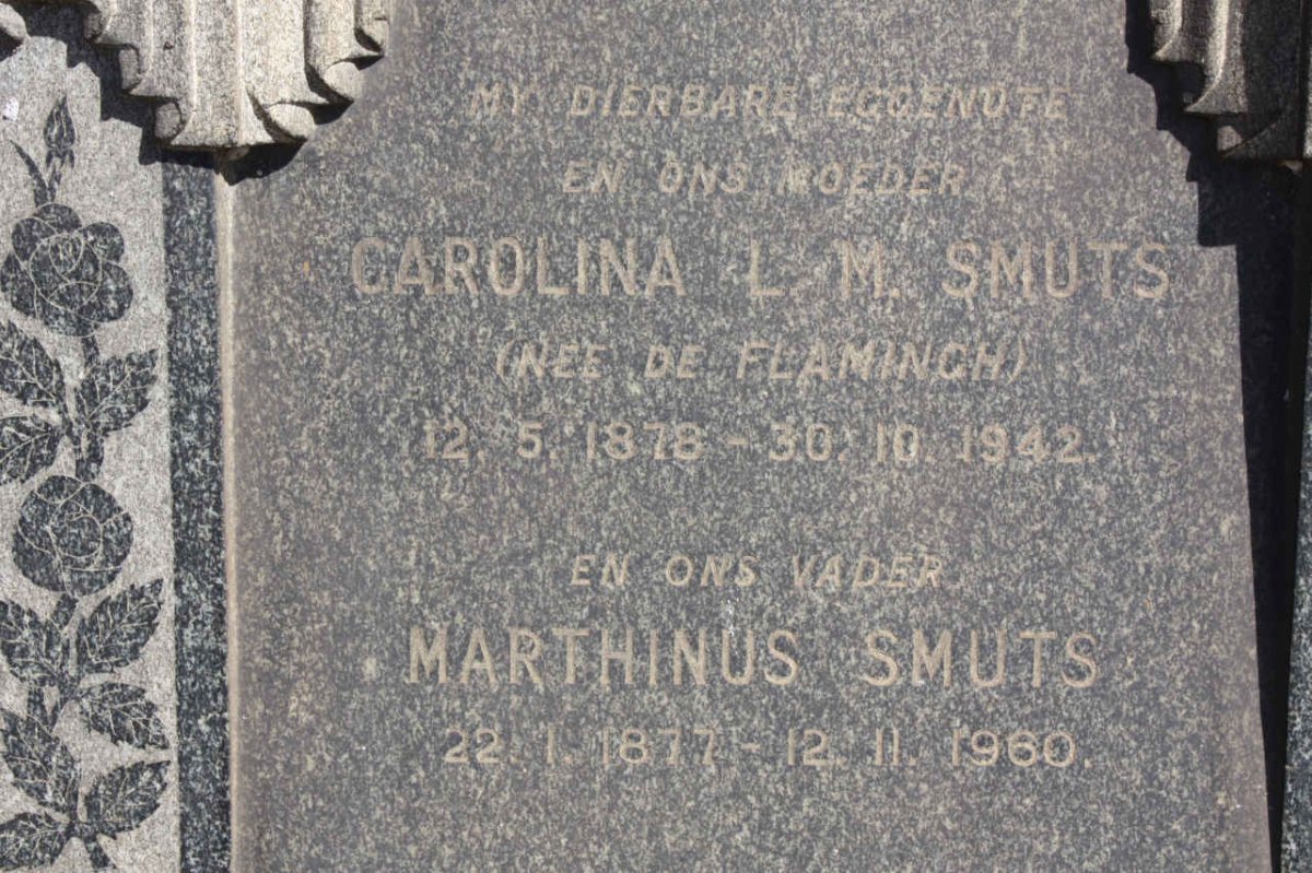 SMUTS Marthinus 1877-1960 &amp; Carolina L.M. DE FLAMINGH 1878-1942