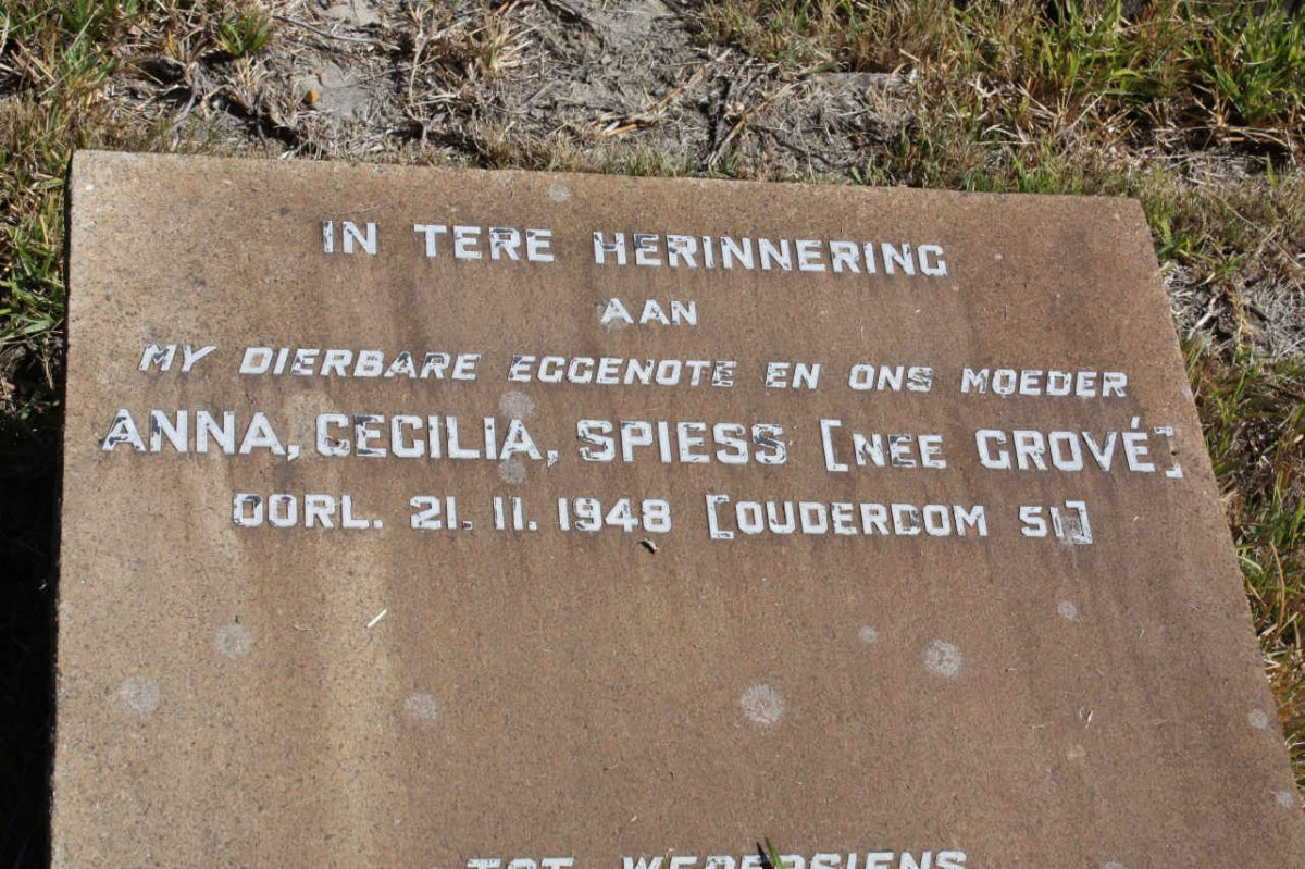 SPIESS Anna Cecilia nee GROVÉ -1948