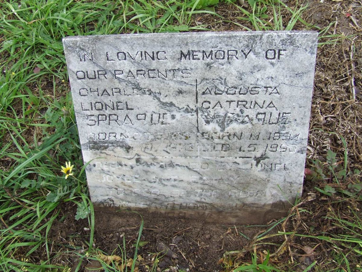 SPRAGUE Charles Lionel -197? &amp; Augusta Catrina 1894-199?