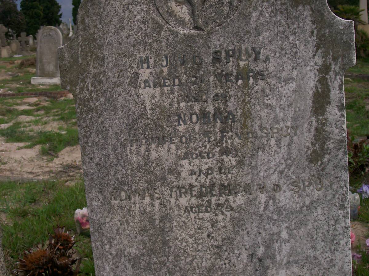 SPUY H.J., v.d. :: Nonna :: SPUY Thomas Frederick, v.d.