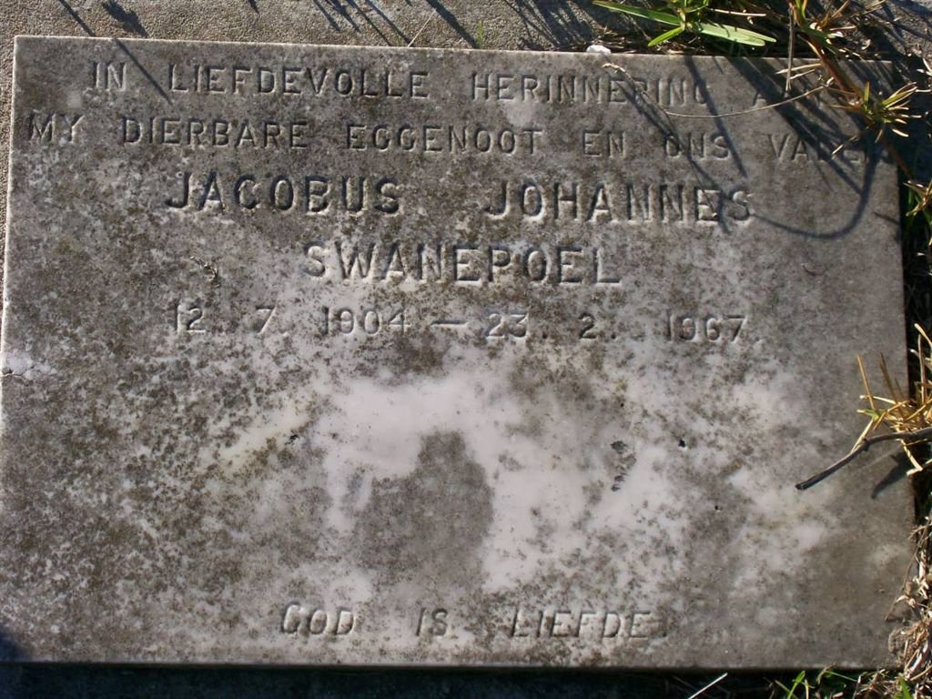 SWANEPOEL Jacobus Johannes 1904-1967