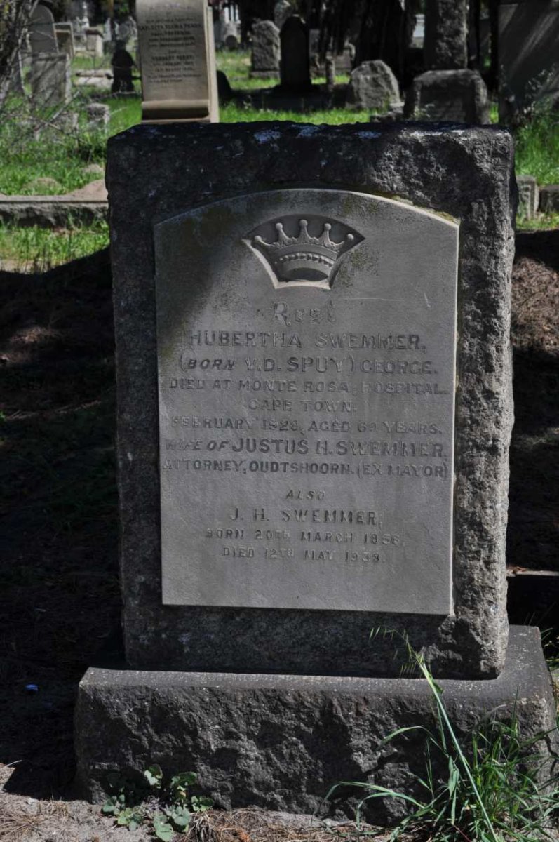 SWEMMER Justus H. 1856-1939 &amp; Hubertha V.D. SPUY -1928