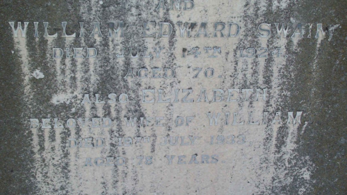 SWAIN William Edward -1924 &amp; Elizabeth -1933