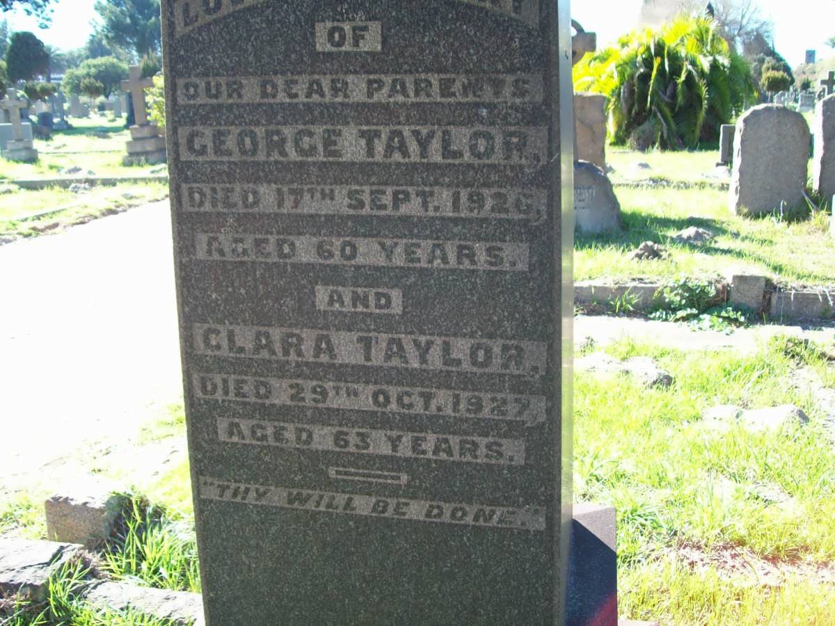 TAYLOR George -1926 &amp; Clara -1927