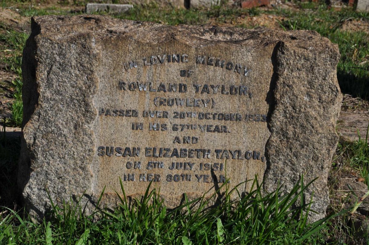 TAYLOR Rowland -1933 &amp; Susan Elizabeth -1951