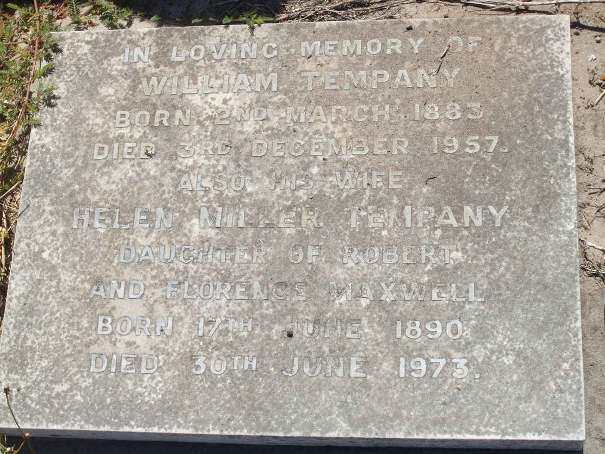 TEMPANY William 1883-1957 &amp; Helen Miller MAXWELL 1890-1973