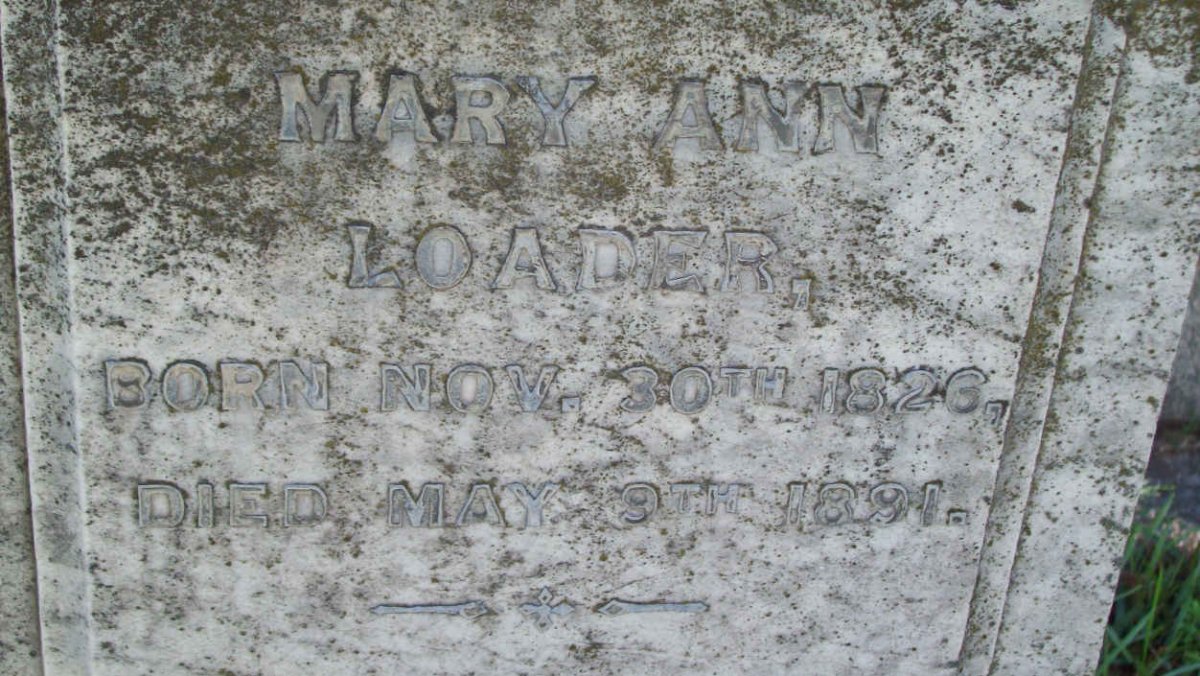 LOADER Mary Ann 1826-1891