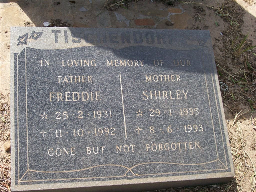 TISCHENDORF Freddie 1931-1992 &amp; Shirley 1935-1993