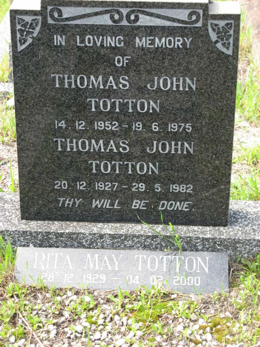 TOTTON Thomas John 1927-1982 &amp; Rita May 1929-2000 :: TOTTON Thomas John 1952-1975