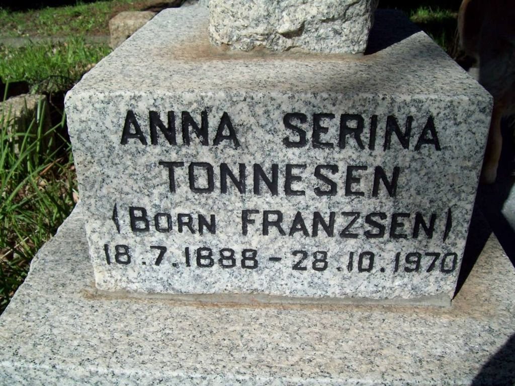 TONNESEN Anna Serina nee FRANZSEN 1888-1970