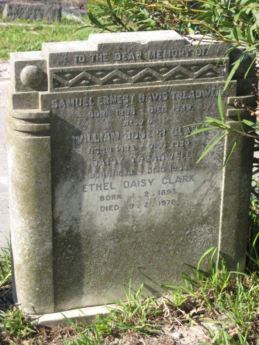 TREADWELL Samuel Ernest Davis 1868-1939 &amp; Daisy 1870-1952