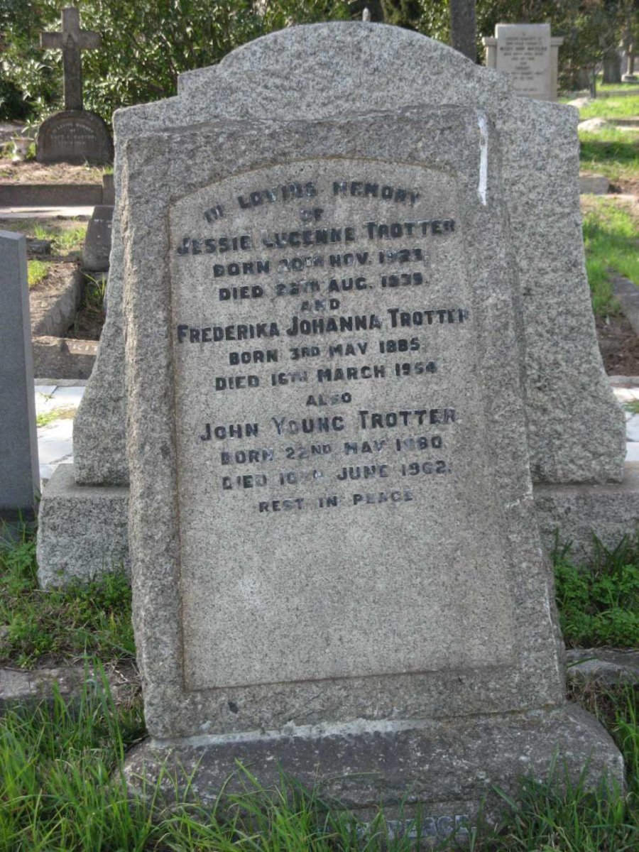 TROTTER John Young 1880-1962 &amp; Frederika Johanna 1885-1954