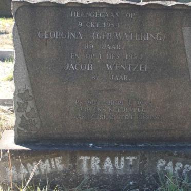 TRAUT Jacob Wentzel -1954 &amp; Georgina nee WATERING -1954