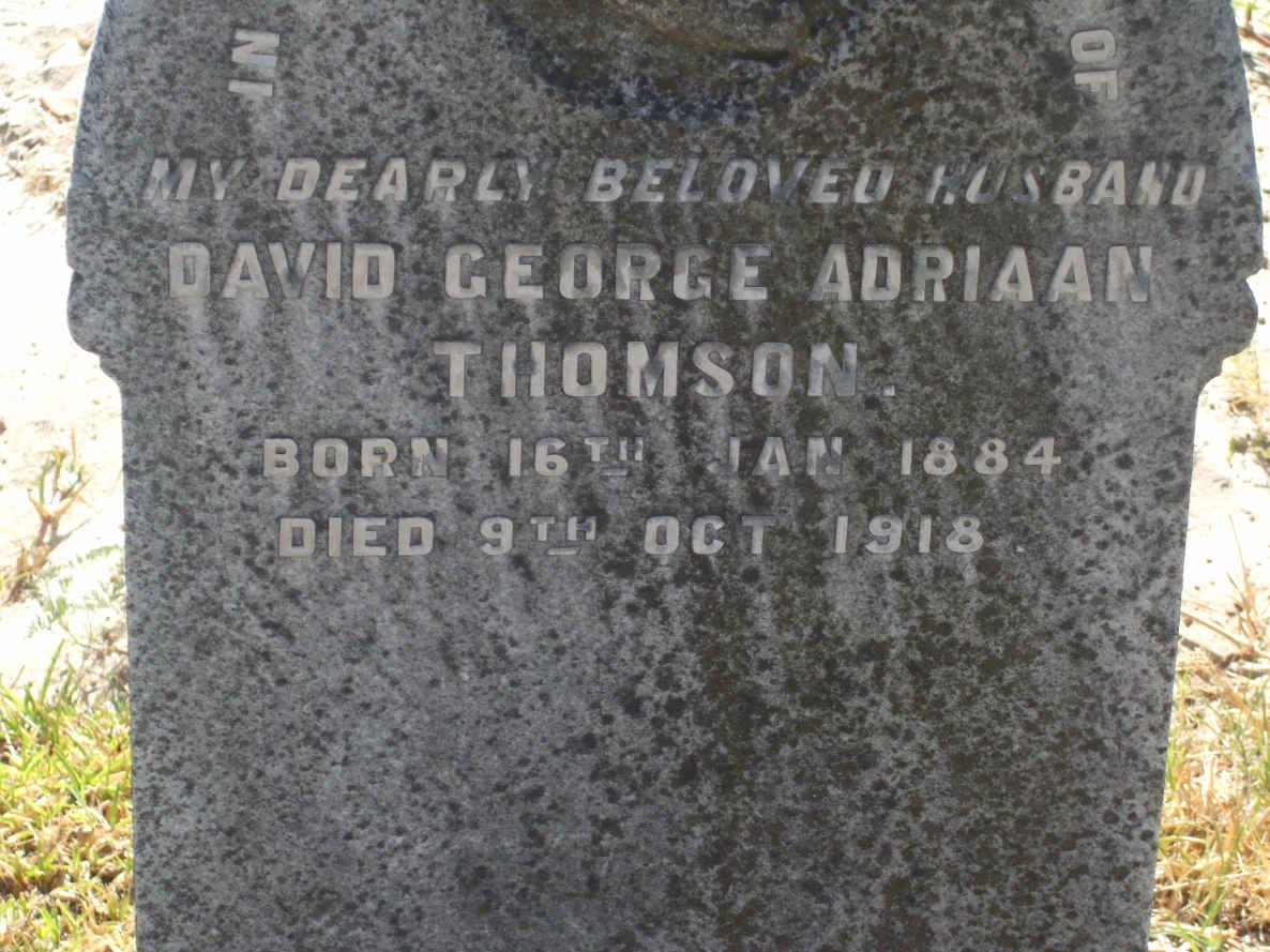 THOMSON David George Adriaan 1884-1918