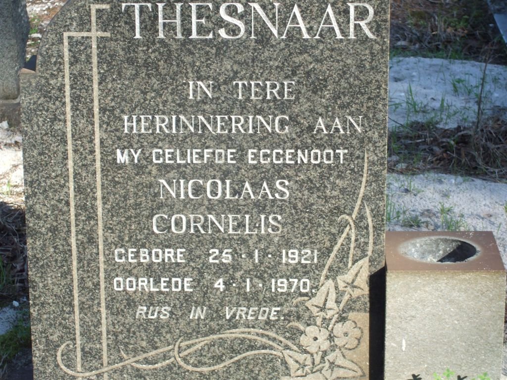 THESNAAR Nicolaas Cornelis 1921-1970
