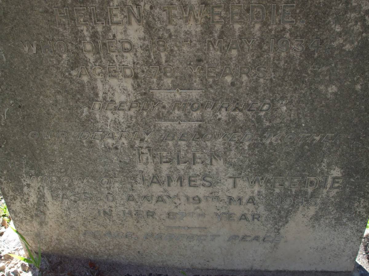TWEEDIE James -1934 &amp; Helen -1945 :: TWEEDIE Evelyn Yule -1915 :: TWEEDIE Arthur Clement -1933