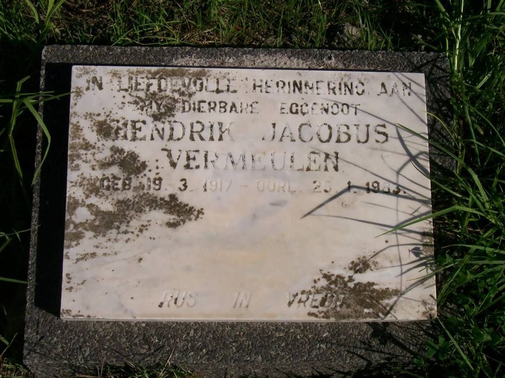 VERMEULEN Hendrik Jacobus 1917-1983
