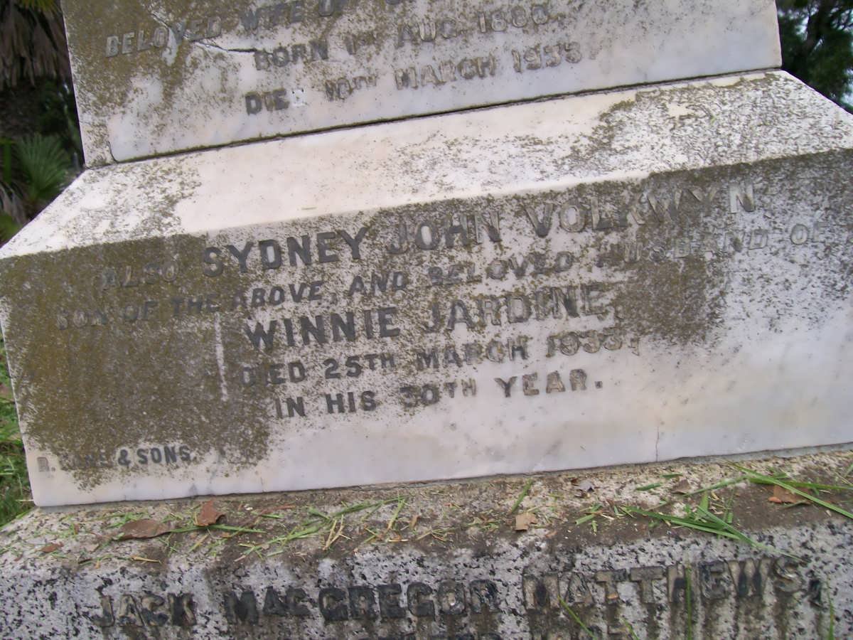 VOLKWYN Sydney John -1933