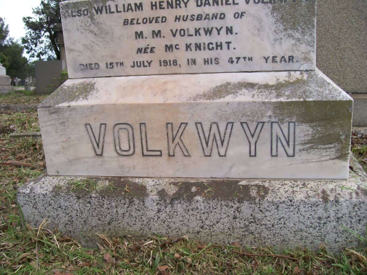 VOLKWYN William Henry Daniel -1918
