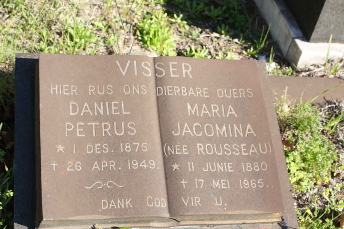 VISSER Daniel Petrus 1875-1949 &amp; Maria Jacomina ROUSSEAU 1880-1965