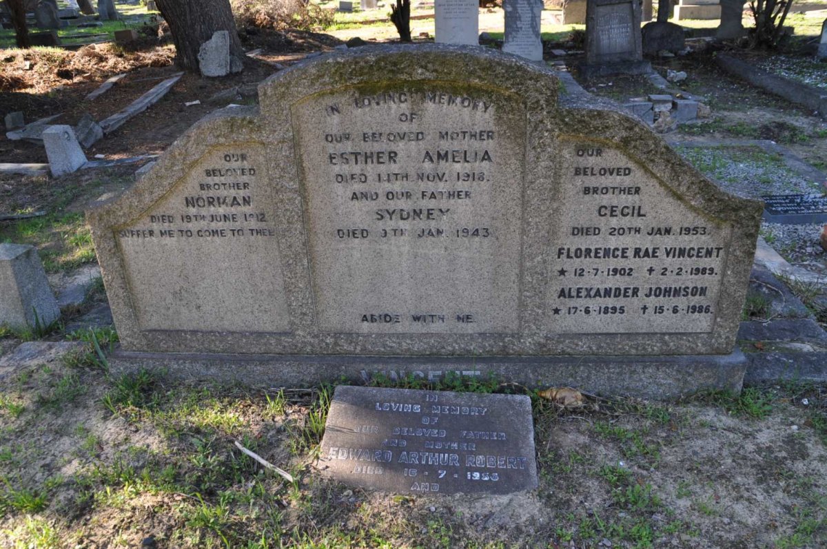 VINCENT Sydney -1943 &amp; Esther Amelia -1918 :: VINCENT Norman -1912