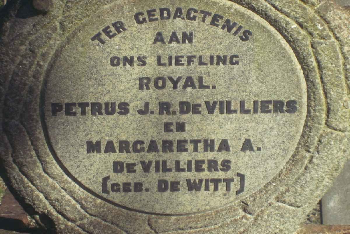 VILLIERS Royal Petrus J.R., de &amp; Margaretha A. DE WITT