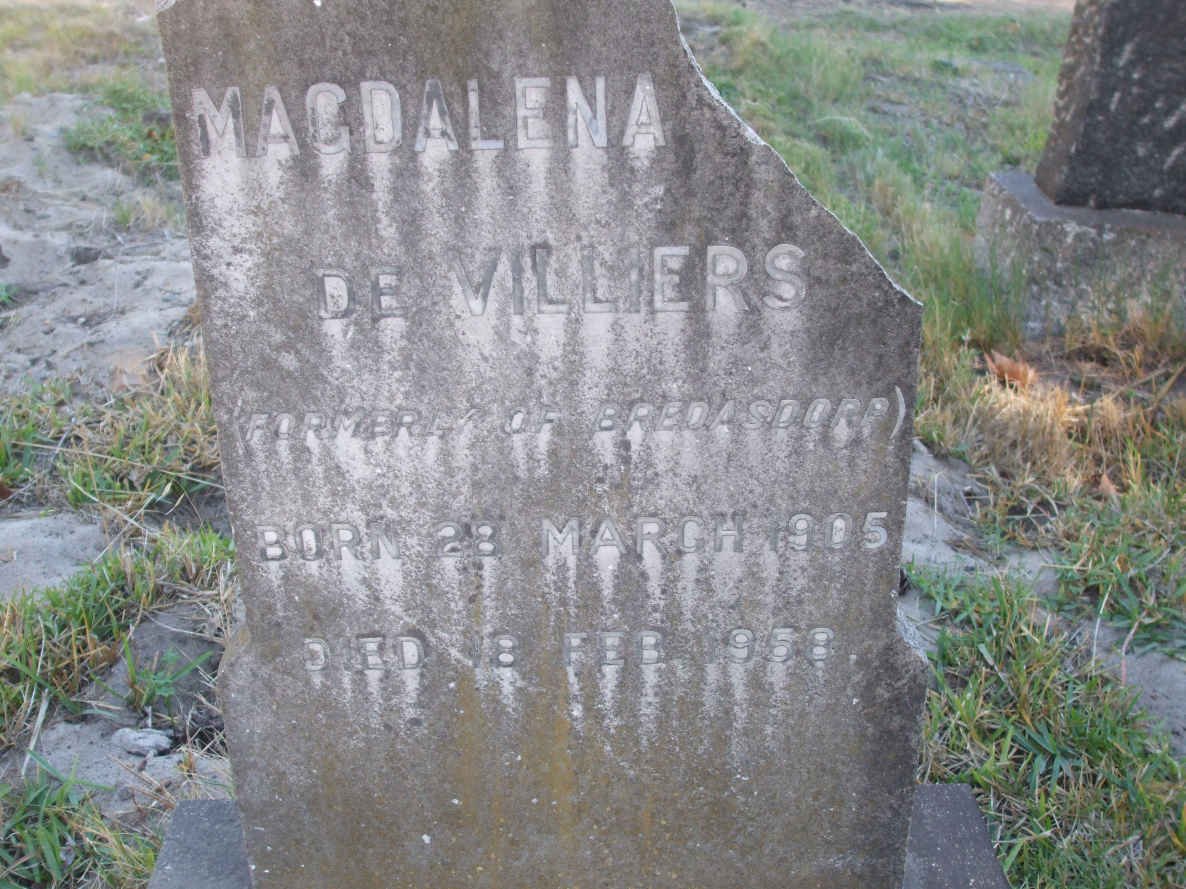 VILLIERS Magdalena, de 1905-1958