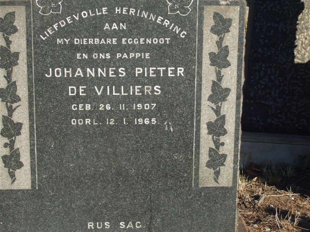 VILLIERS Johannes Pieter, de 1907-1965