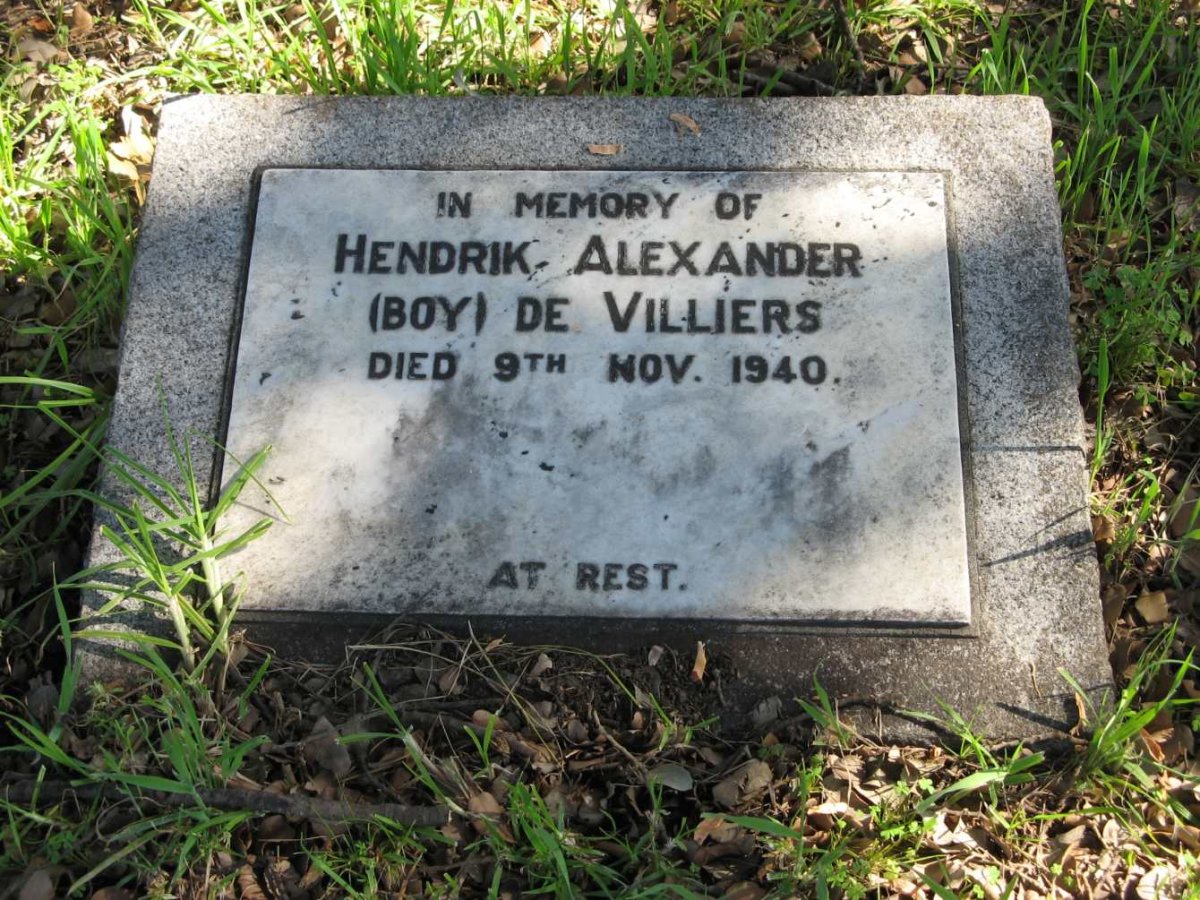 VILLIERS Hendrik Alexander, de -1940