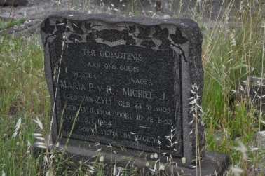 VILLIERS Michiel J., de 1905-1953 &amp; Maria P. v. R. VAN ZYL 1904-1954