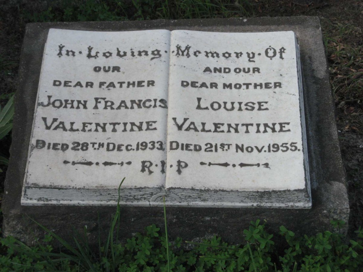 VALENTINE John Francis -1933 &amp; Louise -1955