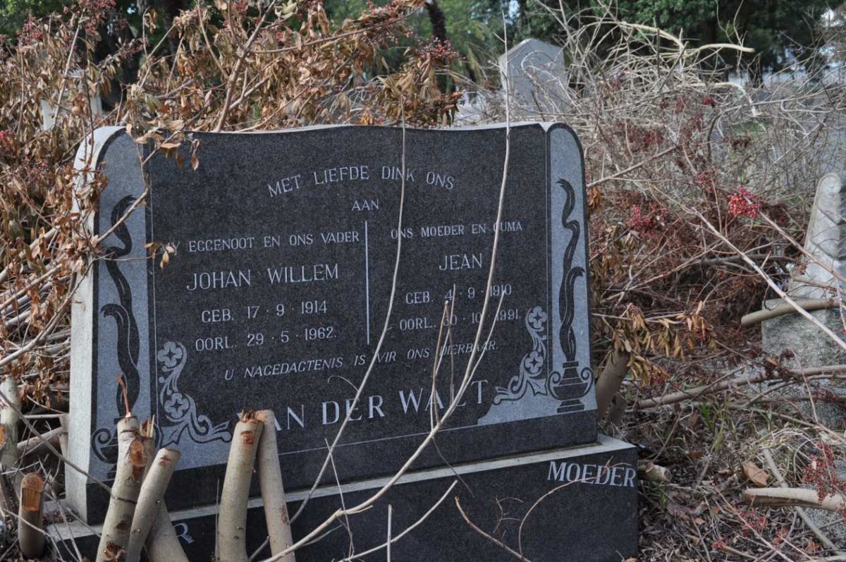 WALT Johan Willem, van der 1914-1962 &amp; Jean 1910-1991