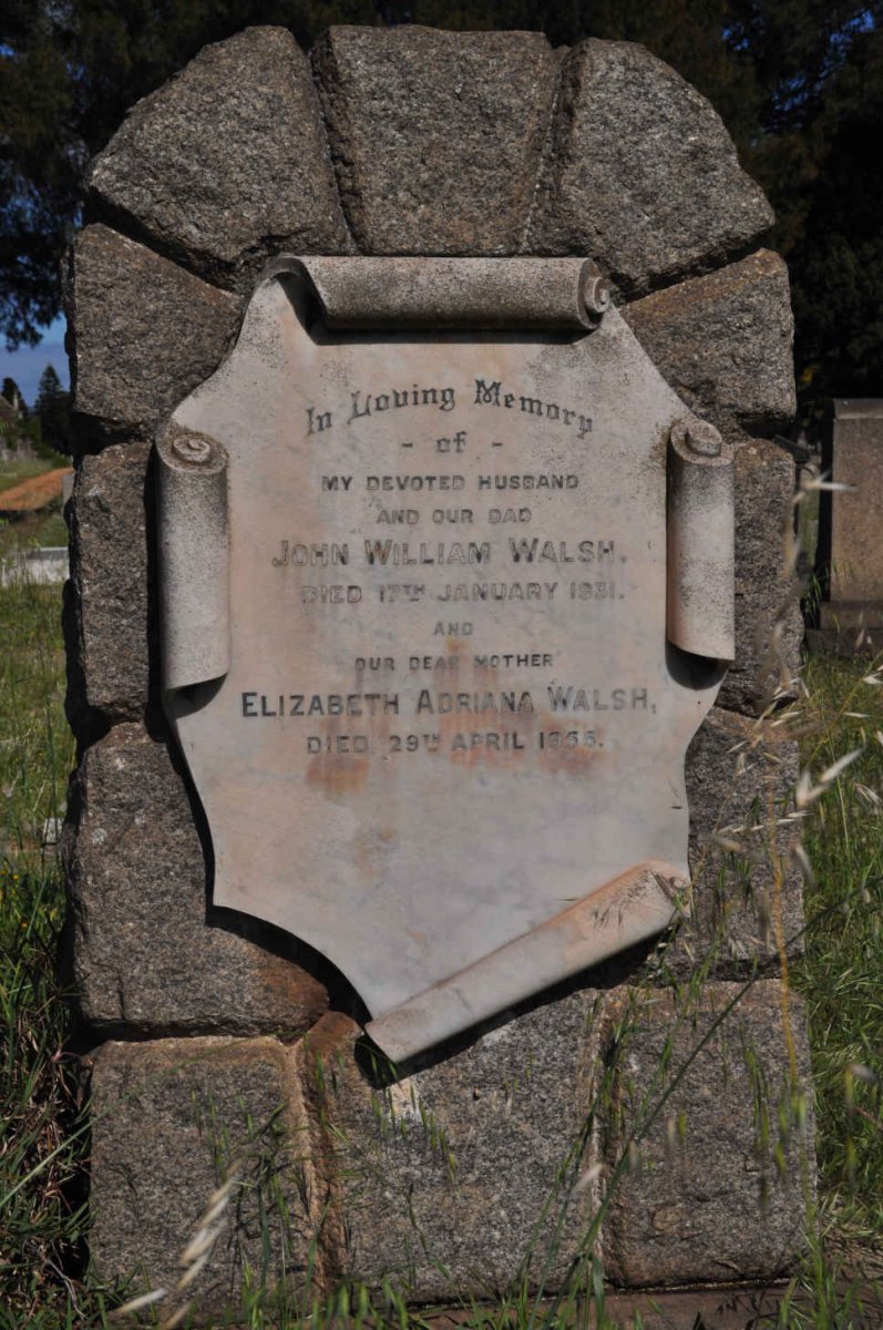 WALSH John William -1931 &amp; Elizabeth Adriana -1955