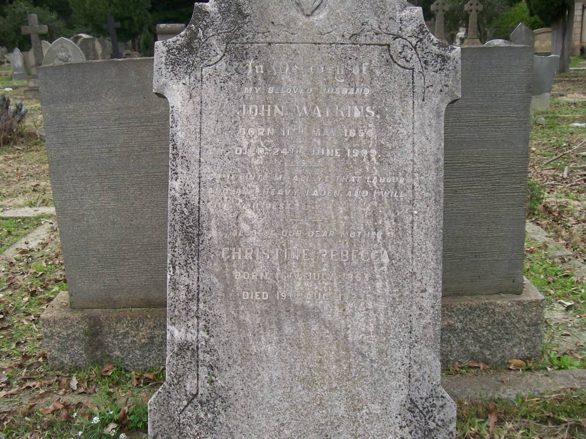 WATKINS John 1854-1909 &amp; Christine Rebecca 1863-19?