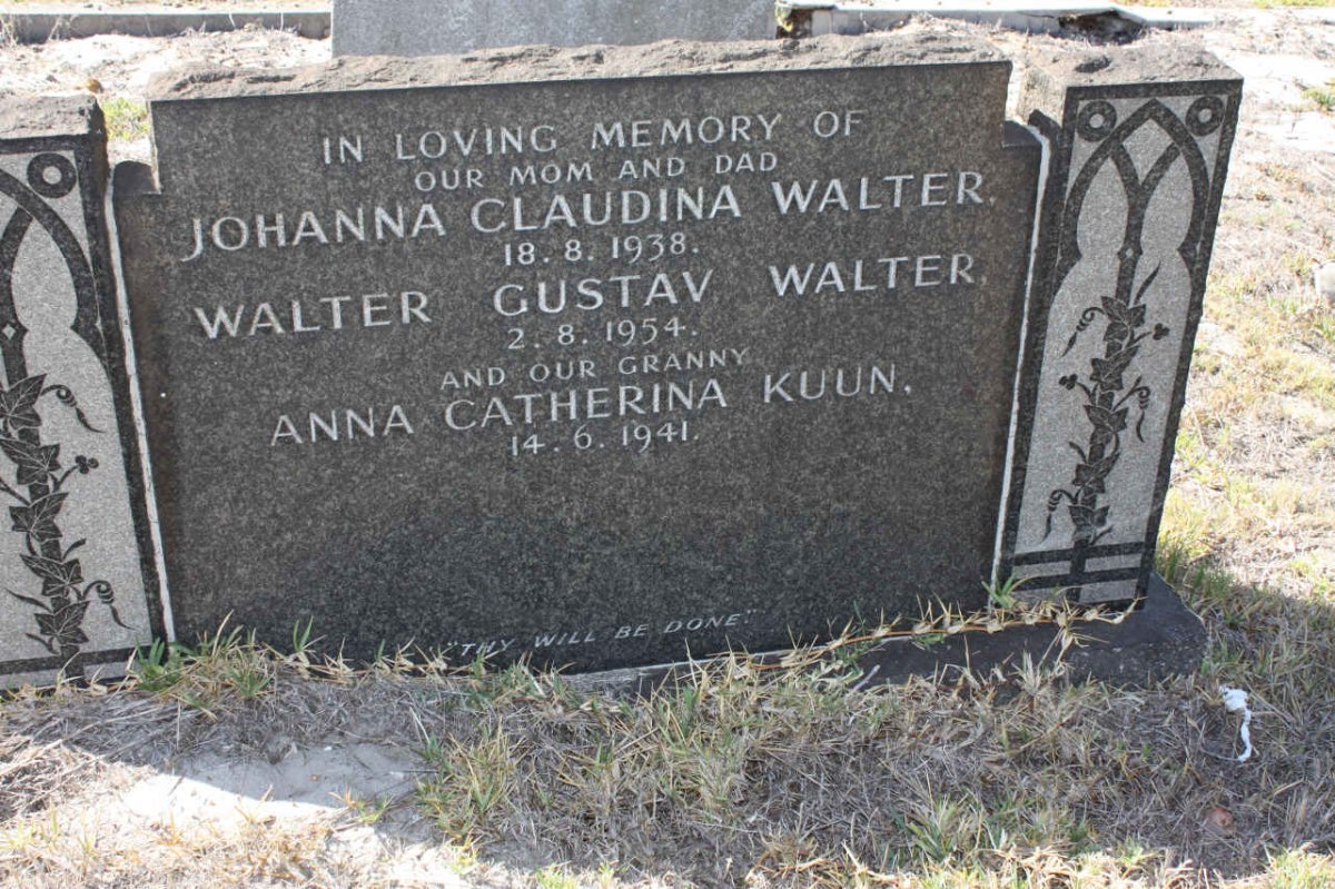 WALTER Walter Gustav -1954 &amp; Johanna Claudina -1938 :: KUUN Anna Catherina -1941