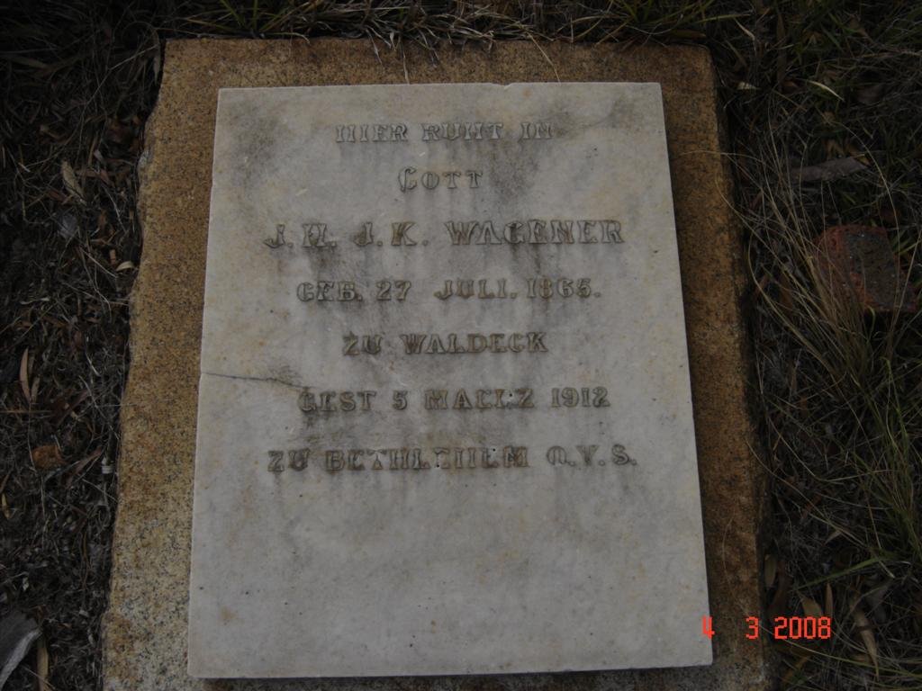 WAGENER J.H.J.K. 1865-1912