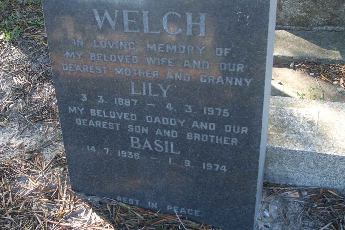 WELCH Lily 1887-1975 :: WELCH Basil 1936-1974