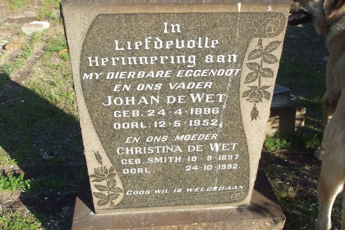 WET Johan, de 1886-1952 &amp; Christina 1897-1992