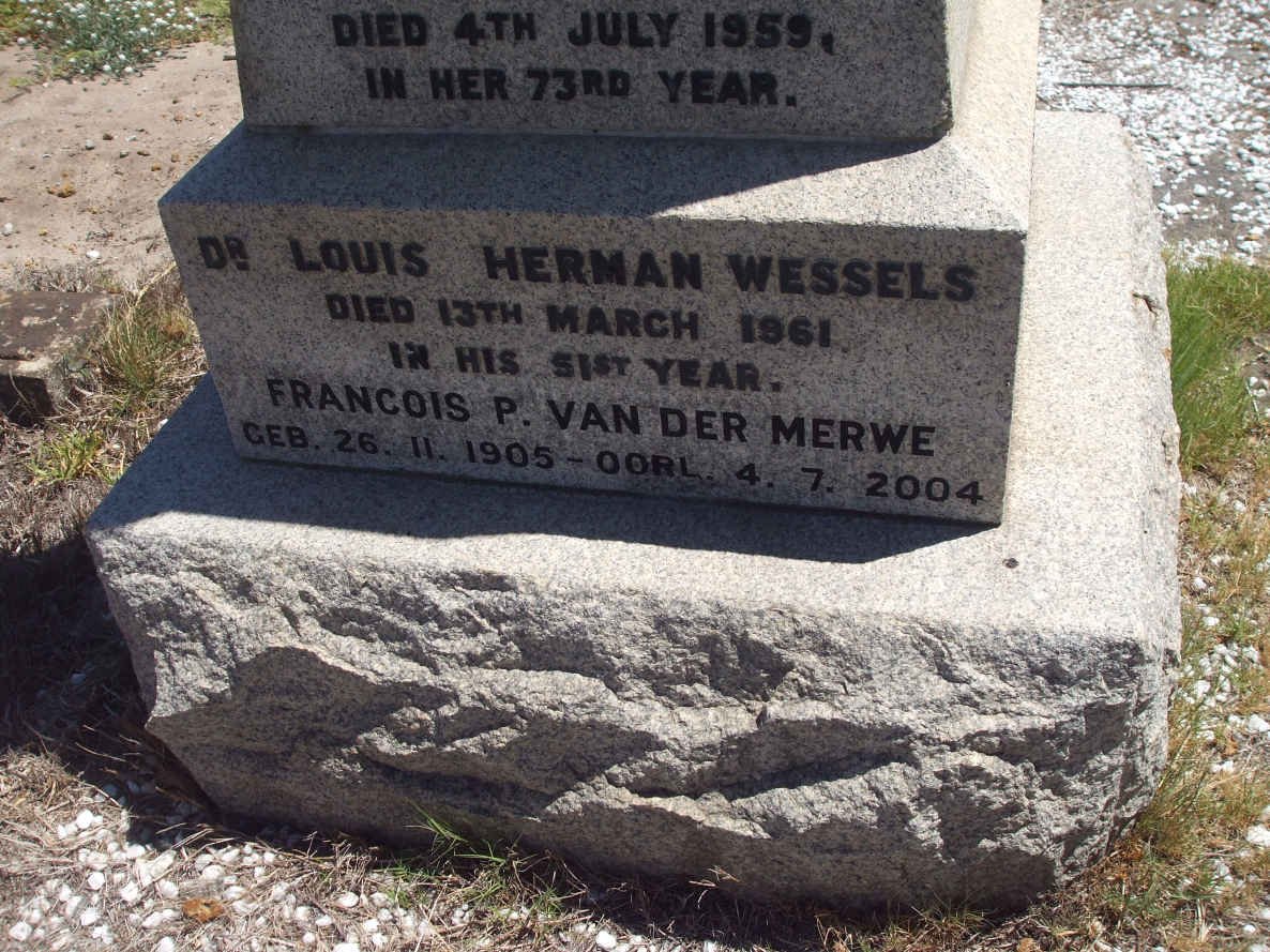 WESSELS Louis Herman -1961 :: VAN DER MERWE Francois P. 1905-