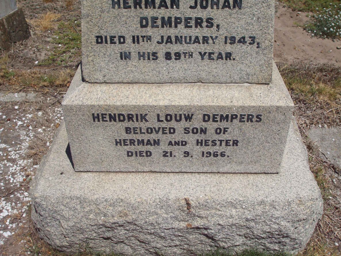 DEMPERS Herman Johan -1943 :: DEMPERS Hendrik Louw -1966