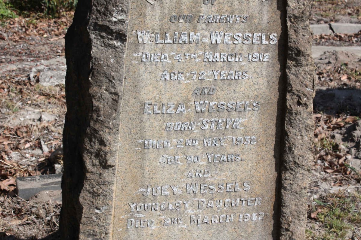 WESSELS William -1912 &amp; Eliza STEYN -1938 :: WESSELS Joey -1962