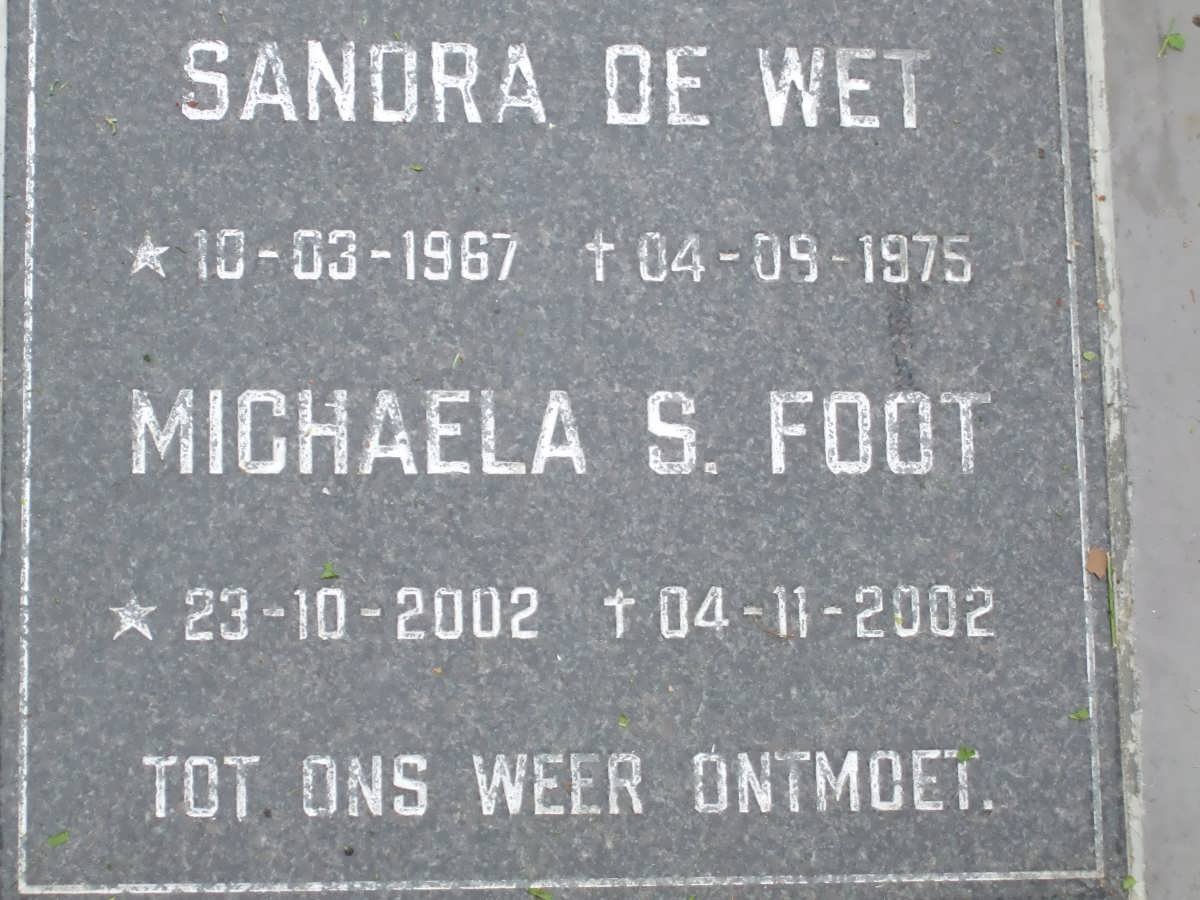WET Sandra, de 1967-1975 :: FOOT Michaela S. 2002-2002