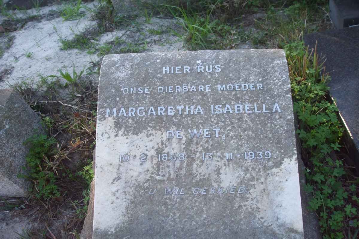 WET Margaretha Isabella, de 1858-1939