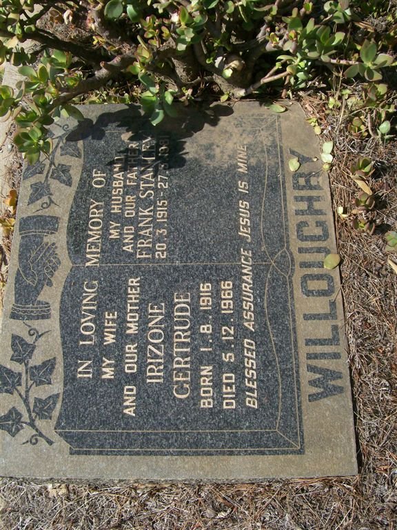 WILLOUGHBY Frank Stanley 1915-1981 &amp; Irizone Gertrude 1916-1966